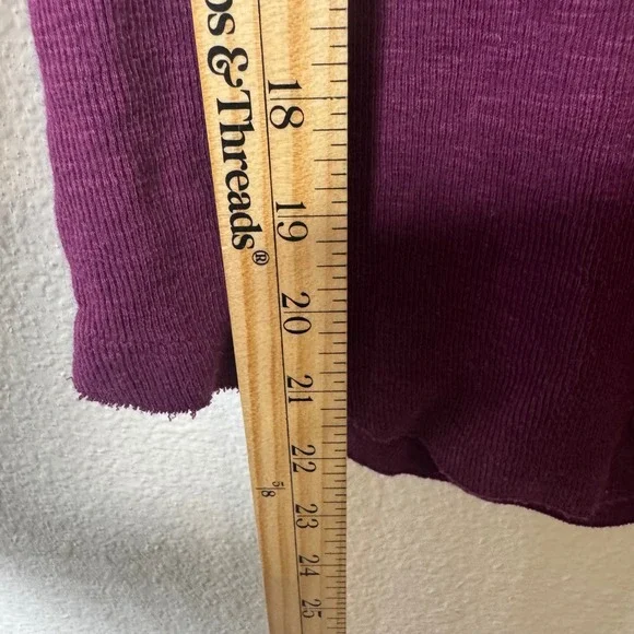 Free People Women Plum Purple Ribbed Notched V-Neck Tank Top Size M OB702137 - Picture 4 of 7